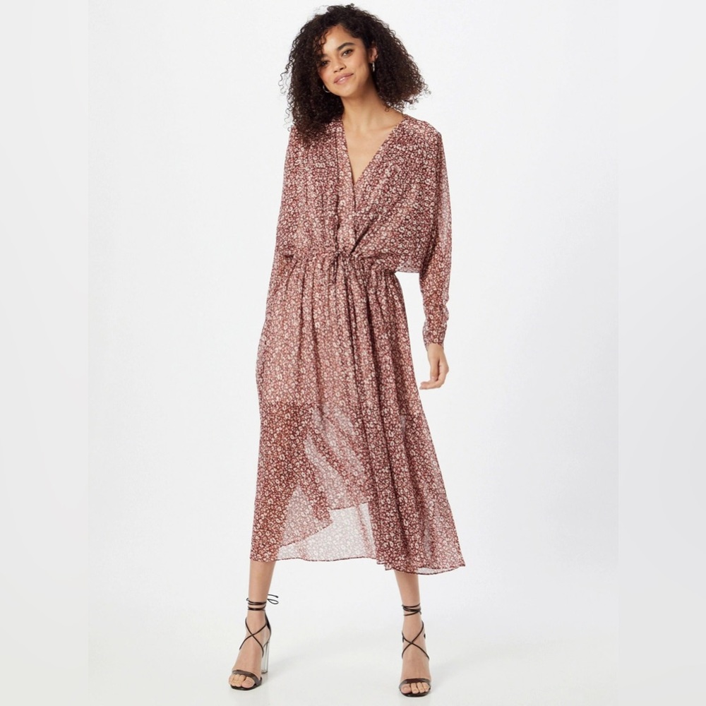 NWT! Ted Baker. 2. Draped midi with batwing sleeve. Deep purple dress. $340